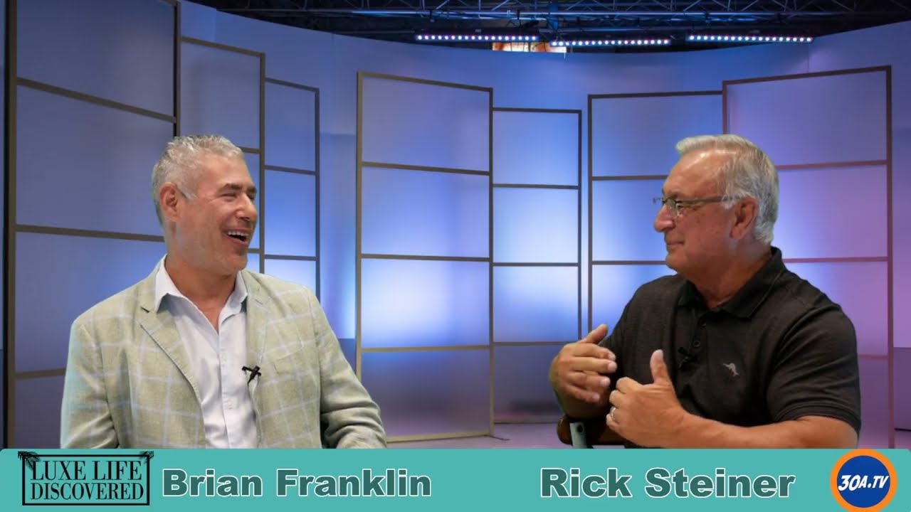 Brian Franklin of Vows & Speeches with host Rick Steiner on the Luxe Life Discovered Podcast set at 30A.TV